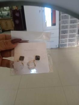 Product Review of Minzo Anting Korea Perempuan Imitasi Dewasa Motif Kotak Hitam Earrings Aksesoris Perhiasan Wanita Elegan from d**0 0