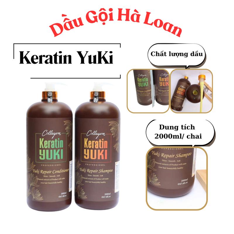 Cặp Dầu Gội - Xả KERATIN YuKi Hương Nước Hoa 4000ml/cặp cho Women Nữ