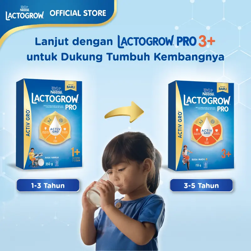 Nestlé LACTOGROW PRO 1+ / LACTOGROW 3 Vanila Susu Anak 1-3 Tahun Box 350g 5