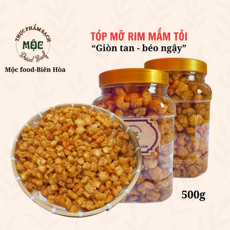  500g Tóp mỡ rim mắm tỏi ớt siêu ngon ăn vặt hấp dẫn nhà Mộc food 