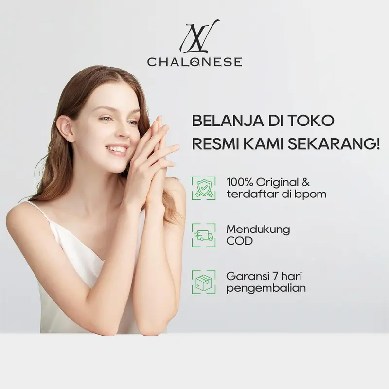 CHALONESE WHITENING&ANTI AGING SET (1SET MOISTURIZER+TONER) MEMBANTU MENGENCANGKAN WAJAH ,MELEMBABKAN WAJAH,ANTI KERUTAN Hitam Facial Pencerah Mencerahkan Perawatan Cleansing Muka Memutihkan 5