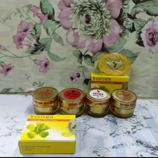 ESTHER GOLD KACA PER SET, ESTHER CREAM, CREAM ESTHER, ESTHER SM WHITENING CREAM, ΕSTHER Bleaching