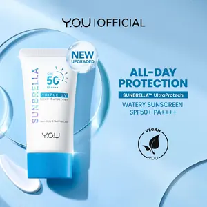 YOU Triple UV Elixir Sunscreen SPF50+ PA++++ Tabir Surya Oil Control untuk Kulit Berminyak Sunscreen Ringan Transparan Non Comedogenic YOU Sunbrella 4% Niacinamide Brightening Sunscreen Mencerahkan Wajah Rekomendasi Sunscreen sunblok
