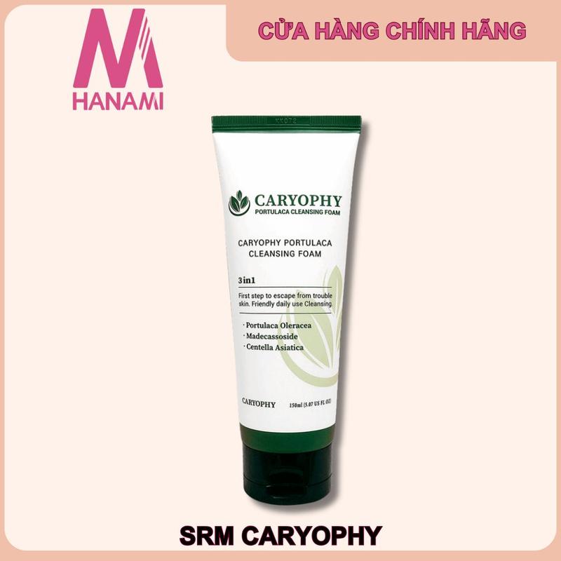  {HNM} CARYOPHY Sữa Rửa Mặt Sạch Sâu 150g - Portulaca Cleansing Foam 3in1 Với Portulaca Oleracea & Centella Asiatica 