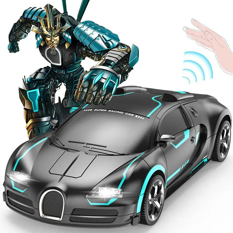 【Duffy toys】2.4G 1:14 Mobil Remote Control Besar Sport Car Robot Transformer / Rc Mobil Remote Transformer Robot / Rc Car Transformer / Mobil Remot Jadi Robot Baterai Cas / Mainan Autobot Remot Kontrol Mobil Berubah Jadi Robot / Anak Mainan Anak Laki Laki 2