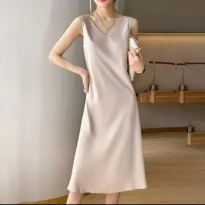 Top | Inner daleman selutut | Dress satin Silk Nyaman