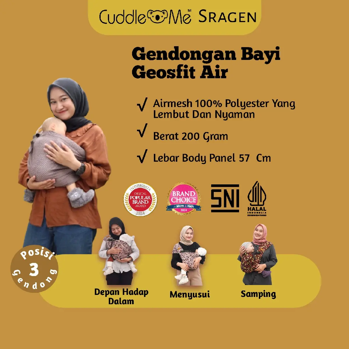 Geosfit Air | Gendongan Bayi Newborn - Toddler/ Geosfit Air Cuddle Me Hipseat