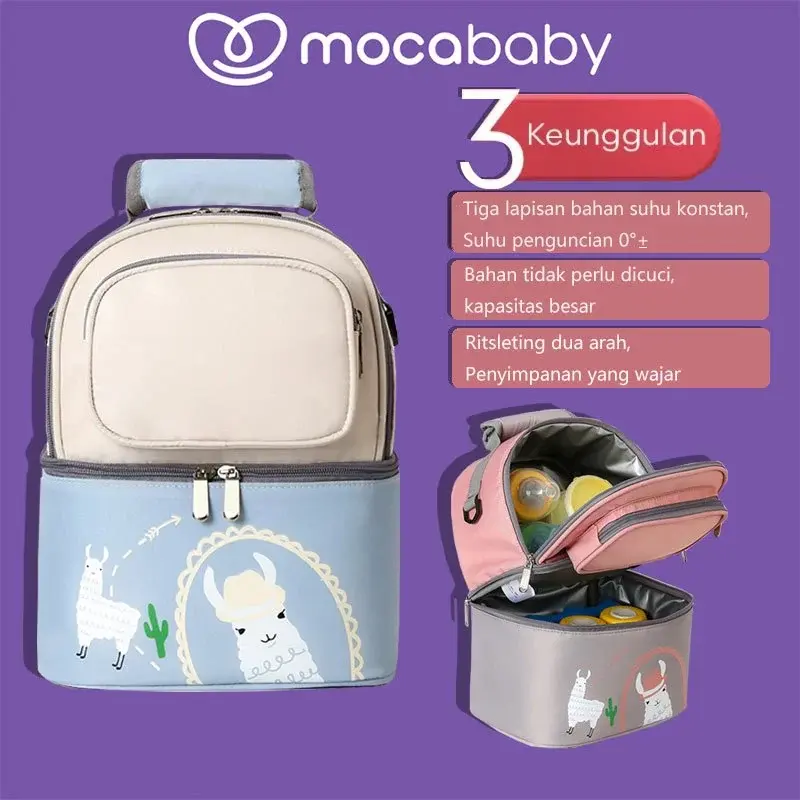Mocababy Tas ASI cooler bag ASI tas penyimpanan asi diaper bag sling cooler bag Tas susu multifungsi tas makan siang dua lapis ASI tas Ransel Bags Bayi 0
