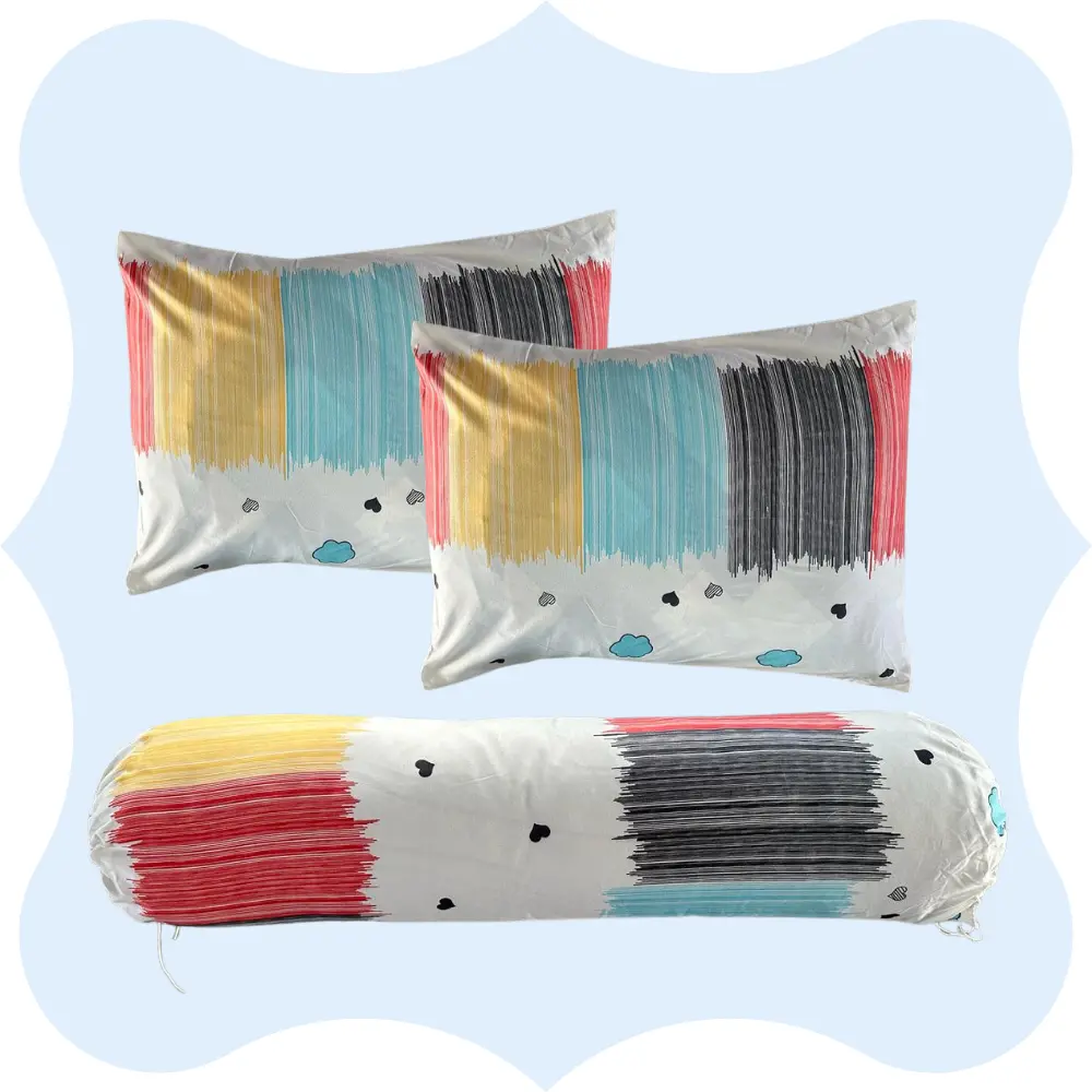 Sarung bantal guling set 3 pcs 2 sarban 1 sargul bahan adem lembut dan tidak luntur