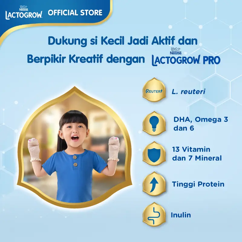 Nestlé LACTOGROW PRO 1+ / LACTOGROW 3 Vanila Susu Anak 1-3 Tahun Box 350g 4