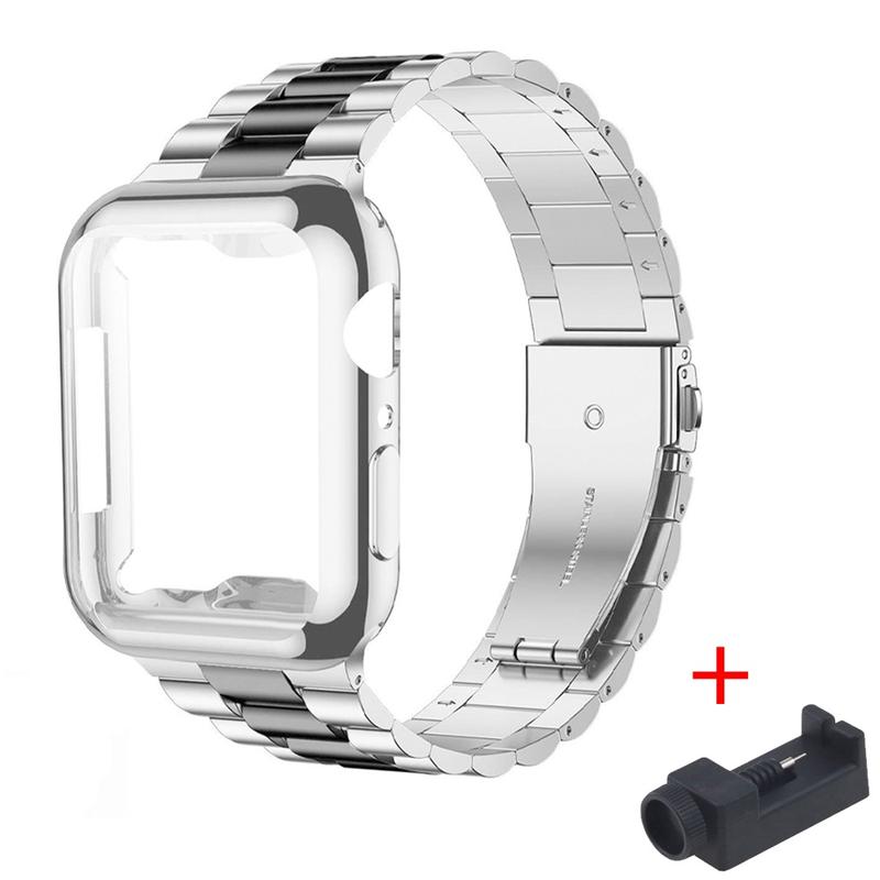 Product Introduction of Stainless Steel Metal Correa+TPU Cover For iWatch Band 45mm 44mm 38mm 40 42mm 41mm Bracelet Strap For iWatch 9 8 7 Ultra 2 49MM 18
