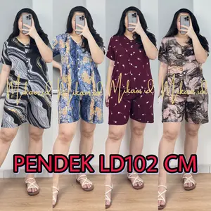 Piyama Vneck Celana Pendek LD102cm / Mikaos Piyama Pendek / Piyama Celana Pendek Premium