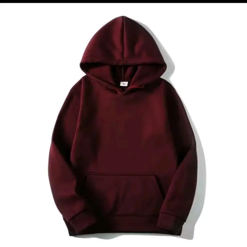 Jaket Sweater  Polos Tebal Gramasi 280 Fleece Pria - Lembut, Keren, Panjang, Distro, Anime, Cowok Nyaman Zipper Tulisan hoodie gorengan Wanita Merah 4