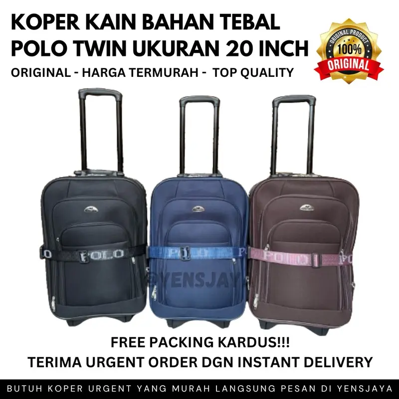 [CABIN] KOPER KAIN POLO TWIN / POLO GEAR UKURAN 20 INCH - KOPER KAIN 20 INCH TEBAL RINGAN ORIGINAL FREE PACKING KARDUS 1