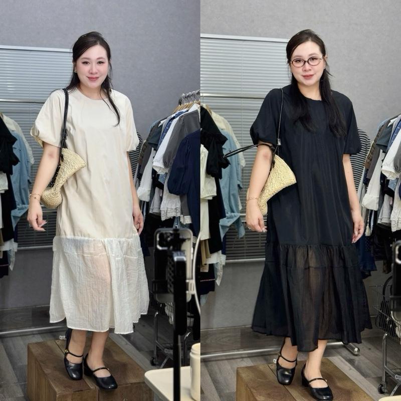 Váy xuông trơn dài phối chân ren 2 màu bigsize nữ (21330) Top