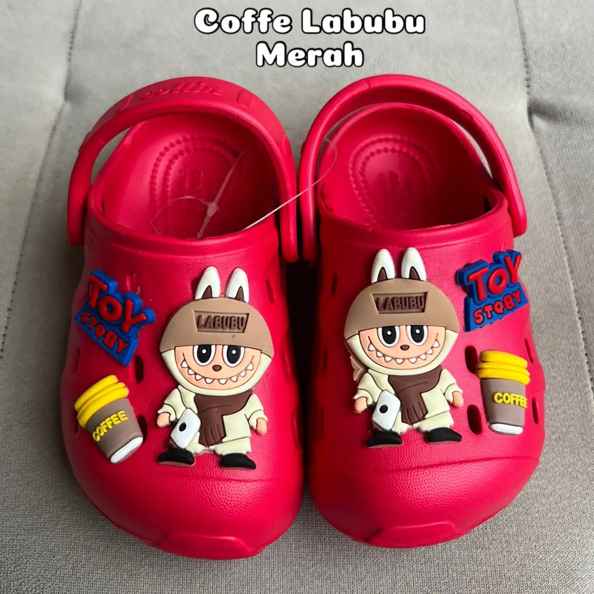 SANDAL BAIM ANAK LABUBU COFFE MOTIF TERBARU COLLIN CEWEK COWOK SEO Fashion