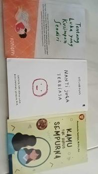 Product Review of PAKET 3 BUKU (TENTANG LUKA YANG KUSIMPAN+NANTI JUGA TERBIASA+KAMU TAK HARUS SEMPURNA) from l** 0