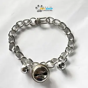 Kalung Kucing Rantai Baru 1Loncen besar 26mm Dan 2Lonceng 16mm .panjang 27cm
