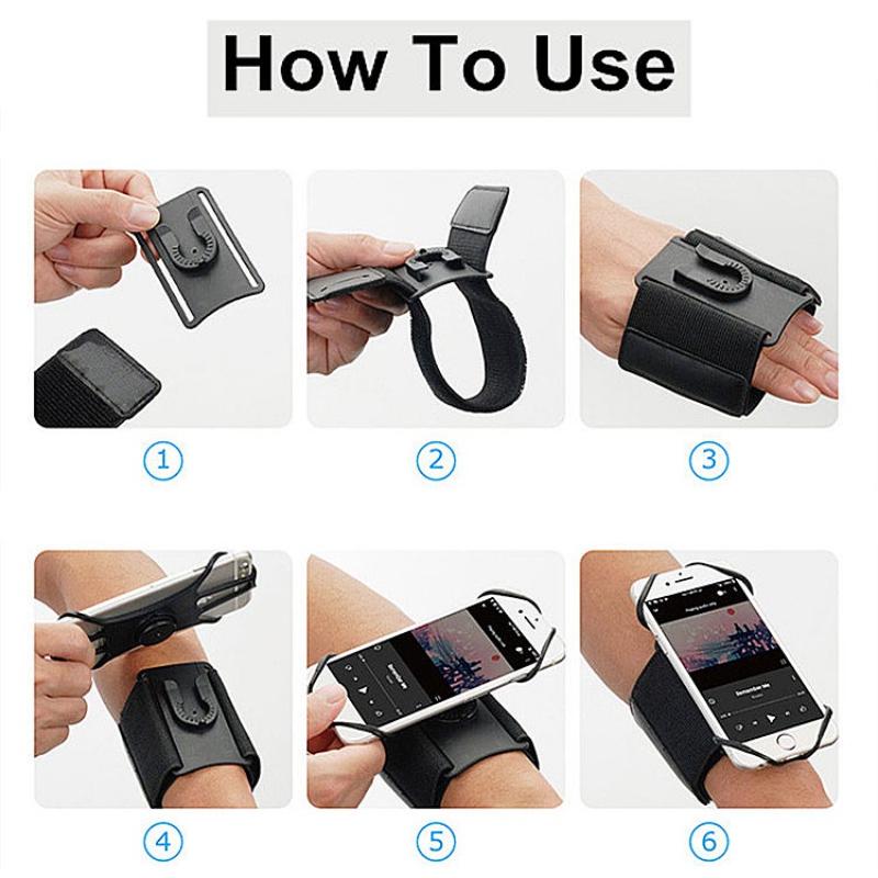Băng Đeo Tay Thể Thao, Đai Đeo Tay Xoay 360 ° Có Thể Tháo Rời Cho Điện Thoại Di Động Giá Đỡ Băng Đeo Cánh Tay Chạy Bộ Và Đạp Xe, Dây Đeo Cổ Tay Giá Đỡ Điện Thoại Di Động Giá Chân Đế Cho Điện Thoại Thông Minh 4.0-6.5 Inch Thông Dụng 7