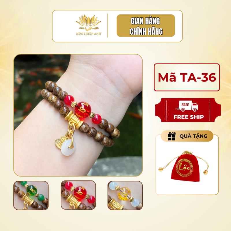 Vòng Đeo Tay Trầm Hương Mix Đồng Điếu (Tặng Kèm Túi Gấm) Phụ Kiện