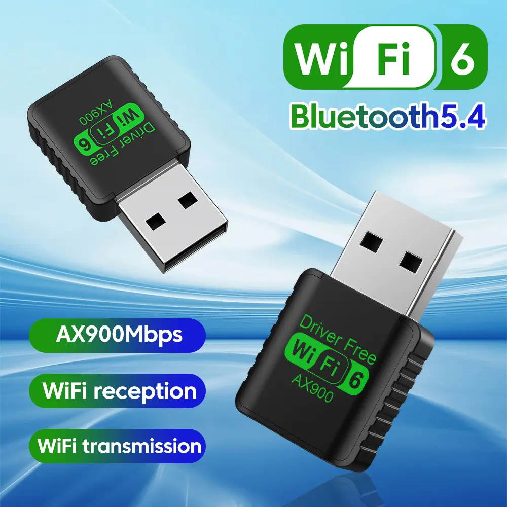 WIFI 6 Adapter AX900 Network Card 2.4G&5GHz Dual Band Signal Reception USB Dongle For Laptop Driver Free Wireless Wlan Receiver