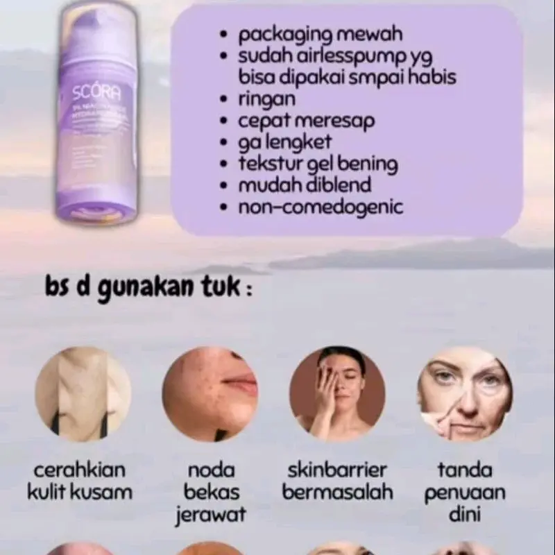 SCORA Moisturizer | Face Wash | Salicyly, Pantenol Cleanser | Pelembab, Mencerahkan, Jerawat 2