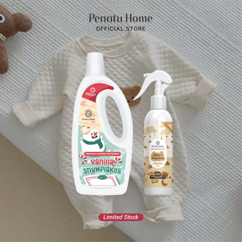 [Penatu Home] Bundling Cucian Anak Wangi Bayi - Detergen Vanilla 1000ml | Baby Pajamas 250ml 2