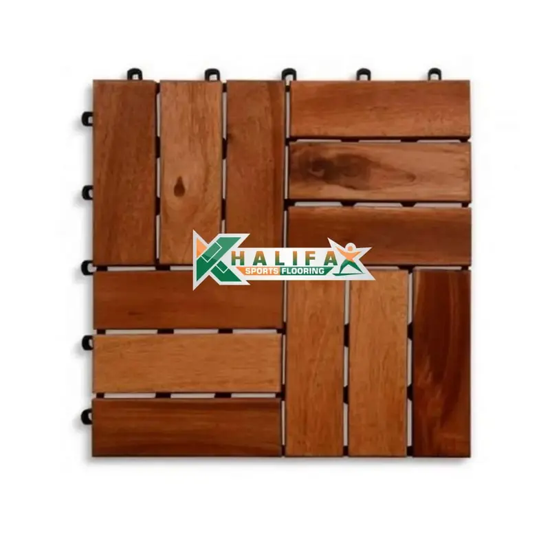 Decking Tile Kayu Jati 30 x 30cm - Pilihan Terbaik untuk Taman Anda Lem 0