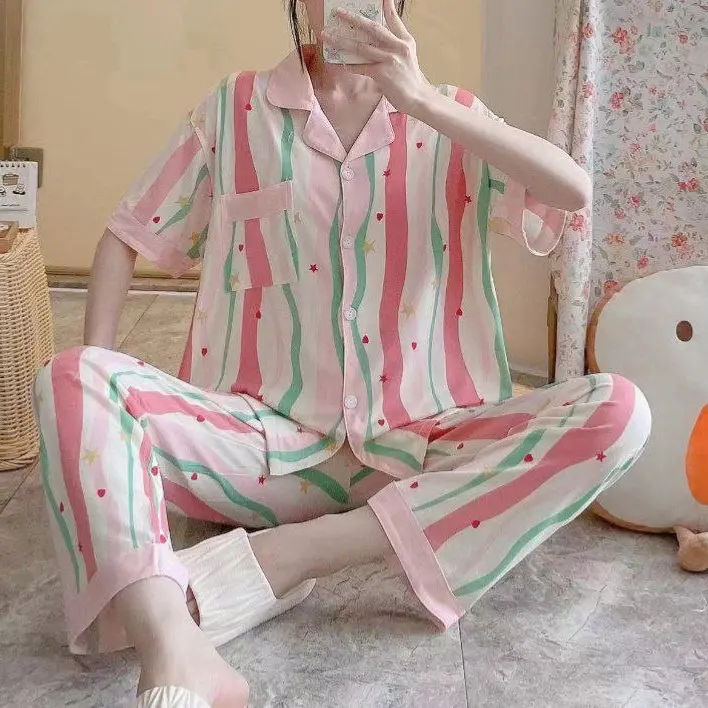 Daily Setelan Piyama Wanita Busui Panjang Pendek renda 7