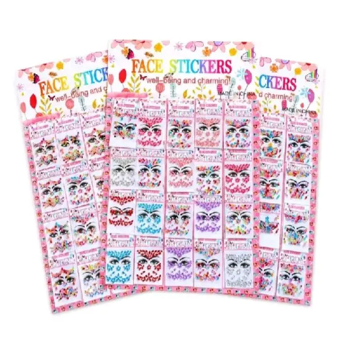 GROSIR 1 LEMBAR 20 PCS FACE CEYSTAL BESAR STIKER / STIKER WAJAH BESAR / stiker wajah ceystal