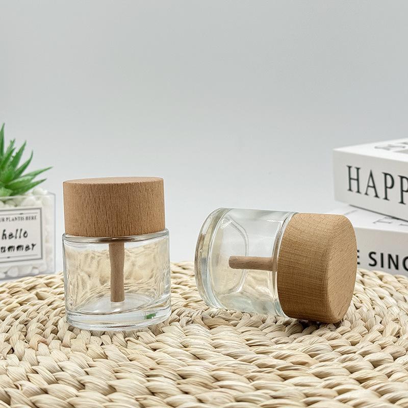 Lọ Khuếch Tán Tinh Dầu Nắp Gỗ 50ml Chai Thủy Tinh Rỗng Tự Làm Nước Hoa Thơm…