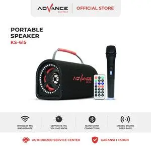 Advance KS-615 / KS615 Speaker Portable Bluetooth Ukuran 5"inch Bass Free 1 Mic Wireless - Garansi 1 Tahun 4
