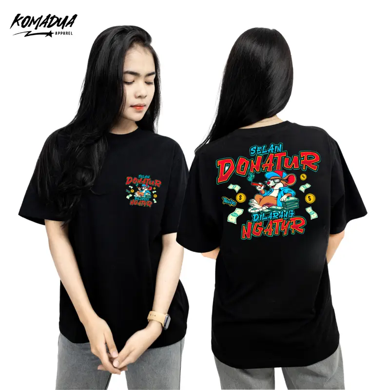 Kaos Selain Donatur Dilarang Ngatur Baju Atasan Dewasa Hitam Kaos Kata Kata Cowok Tshirt Keren Oblong Sablon Katun Unisex Komadua 3