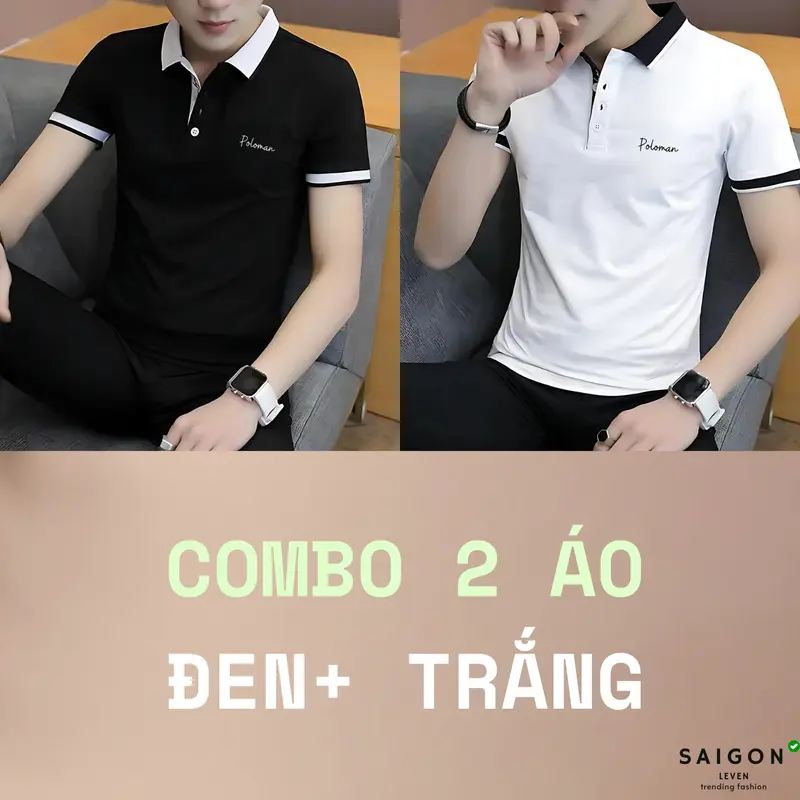 [KÈM QUÀ TẶNG] COMBO 2 Áo Thun Polo Poloman WINER Cổ Bẻ BASIC CVC Vải Cá Sấu Sang Trọng, Lịch lãm, Thoáng Mát LEVEN Menswear Có Cổ Ngắn Tay Cộc Tay Shirt polo Tay Ngắn áo polo Kem 1