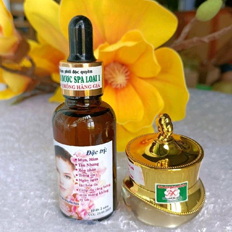   Tặng nạ  combo tái tạo da spa    nút đen   trị mụn thâm nám tàn nhang kèm bông Gòn Skincare 