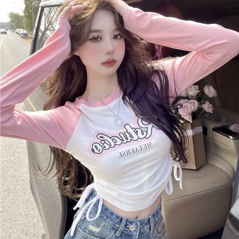 Crop Top Longslevee RSTUCLIO Knit Rib Wanita  (LD 96 , P 40 ) Baju Nyaman Panjang Knitwear 7