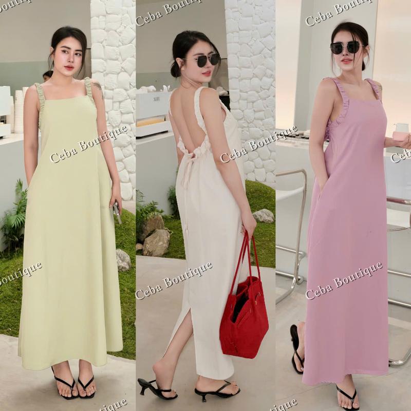 D75 - Đầm Suông Kiểu Tiểu Thư Phối Dây Rút Cá Tính Nữ Women CEBA BOUTIQUE Dress Cotton