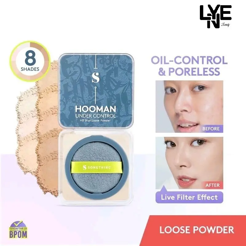 SOMETHINC Hooman Under Control HD Blur Loose Powder - Bedak Tabur 13gr Tahan Lama Wajah Cushion 1