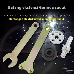 Kit aksesori alat konversi batang konverter dari bor listrik ke gerinda sudut, pemotong kecil ke bor pistol, dan alat pemoles serta penggerinda.