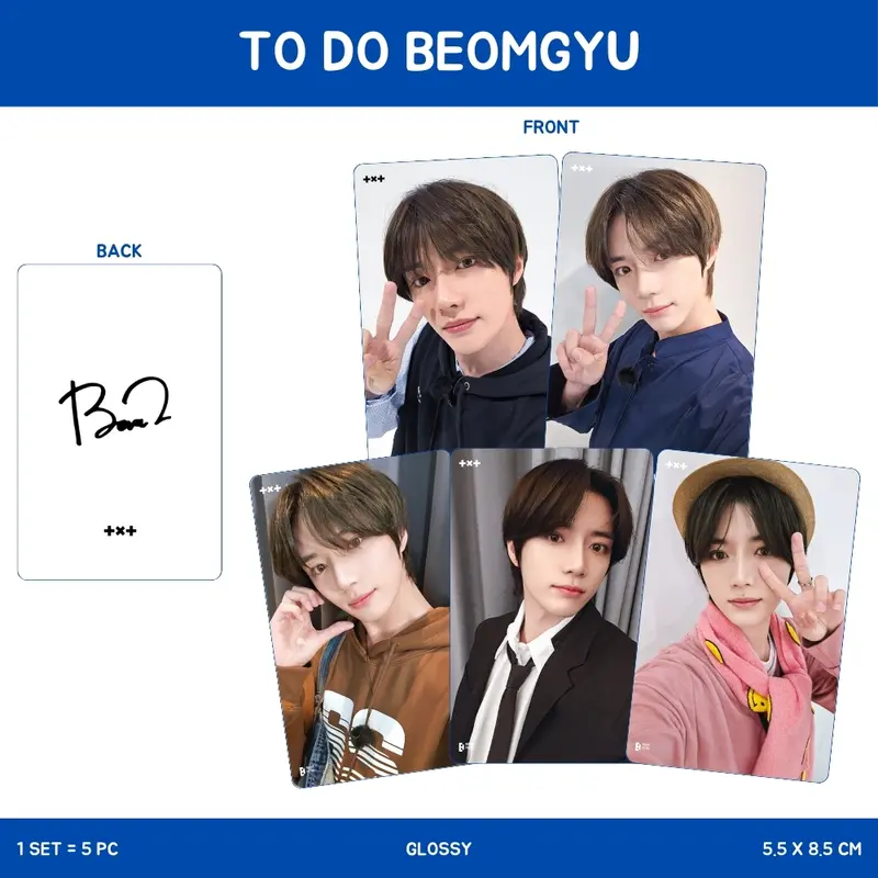 PHOTOCARD TXT SELCA TO DO TEMPTATION 2SISI (ISI 5 PCS + LAMINASI 2 SISI) TANDA TANGAN TTD KPOP IDOL KOREA PREMIUM MURAH UNOFFICIAL YEONJUN SOOBIN BEOMGYU TAEHYUN HUENINGKAI READY STOCK ! 6