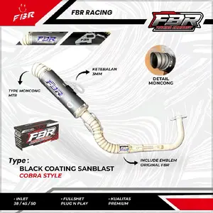 KNALPOT FULL SET BLACK COTTING SANDBLASH MTR