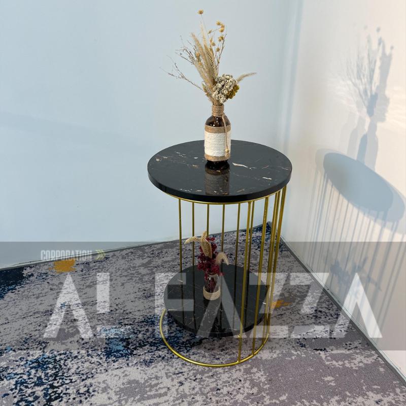 Product Introduction of Coffee table CASSANOVA rangka Besi motif Marmer Aesthetic Diameter 40 Tinggi 60cm Furniture Blockboard 18mm 9