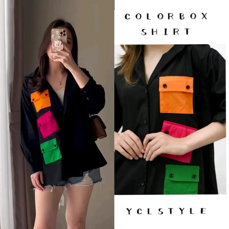 COLOURBOX POCKET SHIRT/ KEMEJA KANTONG WARNA 1