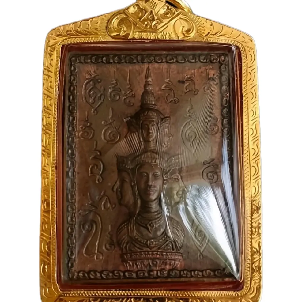 Jatukam Ramthep Roon Suriyan Chantra 2530 Stamp First ever Jatukam Rian by Archan Kopong Archan Kunpan Wat Phra Mahathat religious ornaments