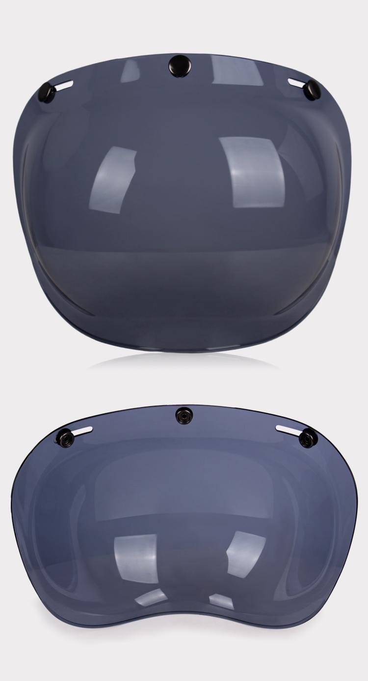 Product Introduction of Multi-colour motorbike retro helmet visor bubble lens half helmet windshield three-button universal sunshade sheet 5