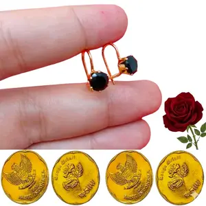anting Desi mata hitam terbuat dari bahan koin 1991 errings