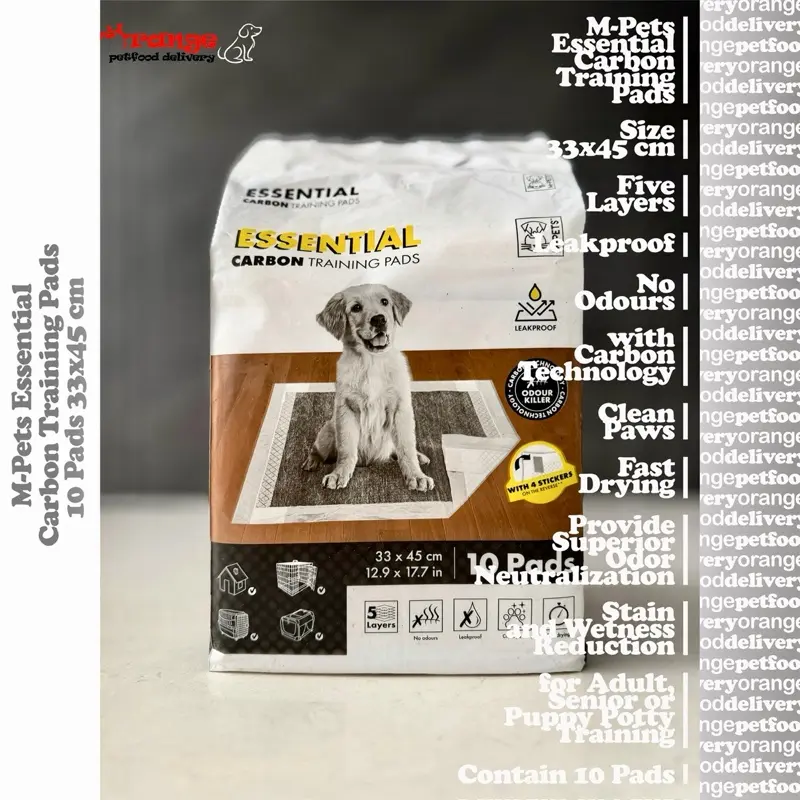 M-Pets Essential Carbon Training Pads 33 x 45 cm - MPets Perlak Underpad  untuk Anjing