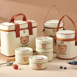 Kotak Makan Bento Portable Tahan Panas Lunch Box Stainless Steel Multifungsi Kotak Bekal Tahan Panas HMB108