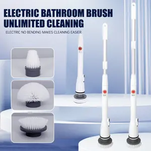 【Oddment】Sikat pembersih elektrik/Elektrik Spin Scrubber Sikat /Sikat WC Elektrik /Kamar Mandi Dapur Lantai Dinding Sikat Gagang