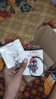 Product Review of Gelang Couple Spiderman Miles Morales & Gwen Stacy Free Box Tali Waterproof Anti Air Satin Hitam Lembut Copel Super hero Into the spider verse gelang  couple from u**6 0
